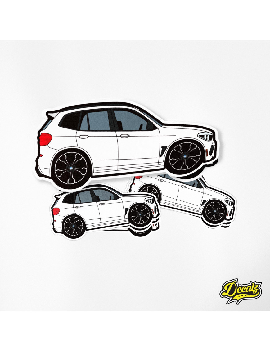 BMW X3M White Vinyl Sticker