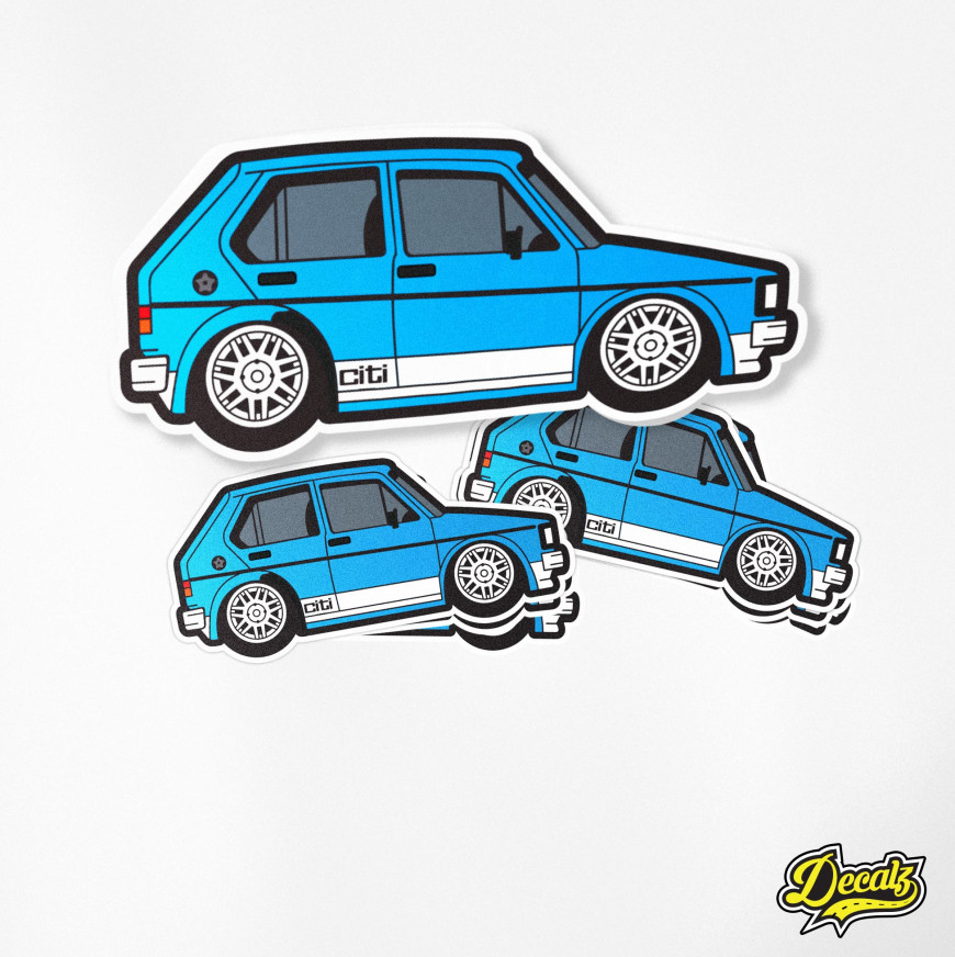 VW - VOLKSWAGEN GOLF MK1 CITI Blue Vinyl Sticker