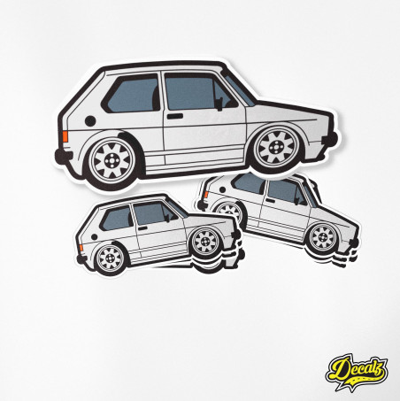 VW - VOLKSWAGEN GOLF MK1 GTI Silver Vinyl Sticker