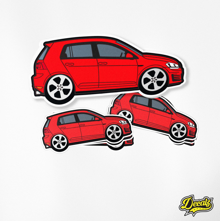 VW - VOLKSWAGEN GOLF MK7 GTI Red Vinyl Sticker