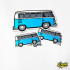 VW - VOLKSWAGEN T1 SPLIT WINDOW BUS Blue Vinyl Sticker