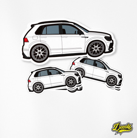 VW - VOLKSWAGEN TIGUAN R-LINE White Vinyl Sticker