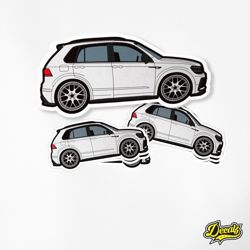 VW - VOLKSWAGEN TIGUAN R-LINE Silver Vinyl Sticker